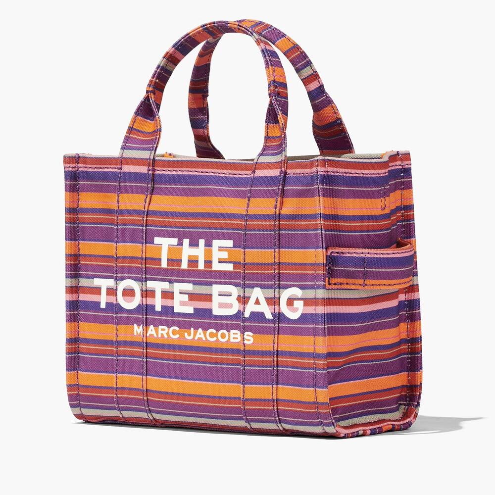 Auth MARC JACOBS The Leather Mini Traveler Tote Bag H055M06PF22-501 Purple Multi